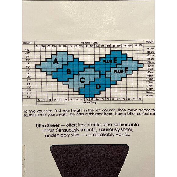 Vintage Hanes Ultra Sheer Pantyhose Control Top Quicksilver Size A Sandalfoot - Picture 5 of 5